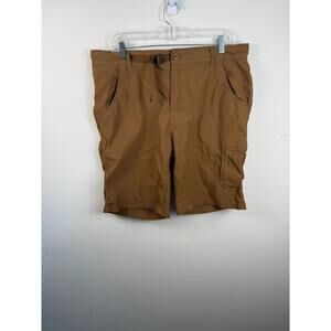 Prana Shorts 36 Earth Stretch Zion II Standard Fit Cargo Belted Hiking